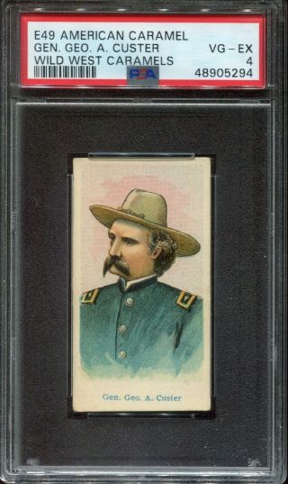 1910 E49 American Caramel Gen.  Geo.  A.  Custer Wild West Caramels Psa 4 (vg/ex)
