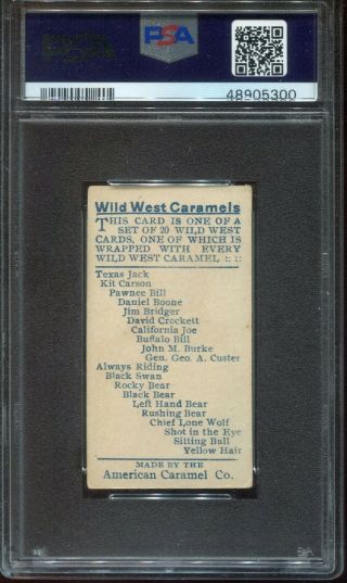 1910 E49 American Caramel KIT CARSON Wild West Caramels PSA 3 (VG) Card 2
