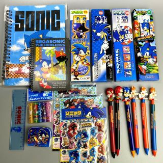 Rare Sega Sonic The Hedgehog Stationery Set Sonic Tails Knuckles Retro Pen Note