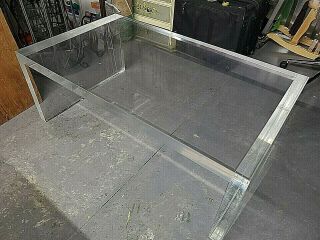 Vintage Mid Century Modern Acrylic Lucite Coffee Table 2 1/8 " Thick