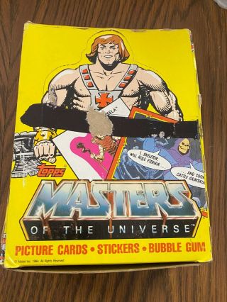 1984 Masters Of The Universe Topps Trading Card Box He - Man 36 Packs