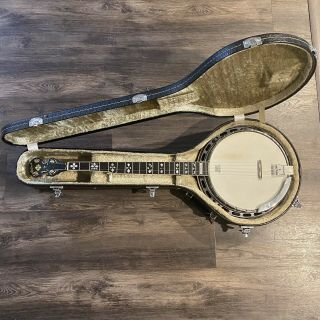 Vintage Aria Pro 2 Deluxe 5 String Banjo Made In Japan 2 Piece Flange 1970s Rare
