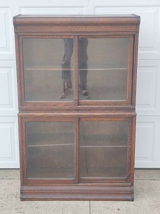 Antique Quarter Sawn Oak,  Danner Step Back Bookcase,  3 Sectionals,  Tall,  Pick Up