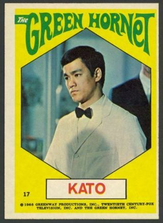Kato (bruce Lee) 1966 Donruss Green Hornet Stickers 17 - Rare -