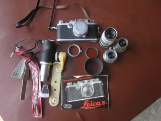 Vintage Leica Drp Model Iii C Ernst Leitz Wetzlar 35mm Camera Extra Lenses More
