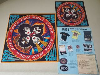 Kiss Rock And Roll Over Lp Sticker & Merch Insert Ex Nm Vinyl Orginal Nblp - 7037