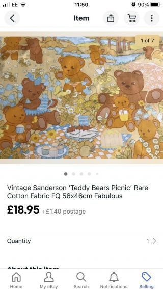 Vintage Sanderson Teddy Bears Picnic And Spot & Friends For Matty Only