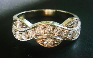Vintage Estate White Gold Diamond Ring - 14k Wedding Or Anniversary Band