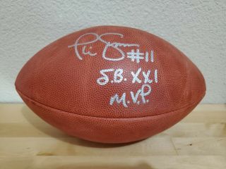 Phil Simms Autographed Bowl Xxi Mvp Wilson Nfl Game Football " The Duke "
