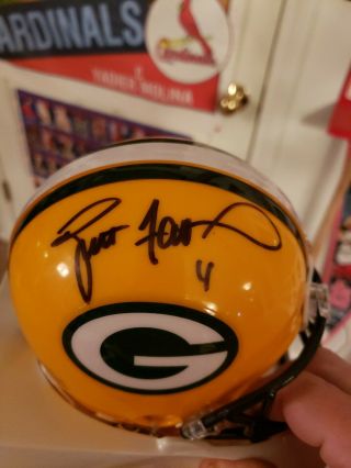 Brett Favre Signed Packers Mini Helmet From Favre Himself Proof Picture