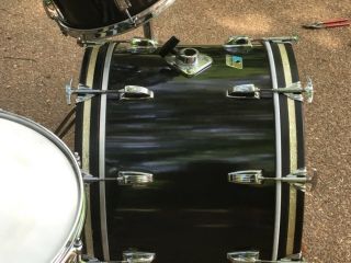 Vintage Ludwig Classic Maple Drum Set Black Cortex 22,  12,  13,  16 4