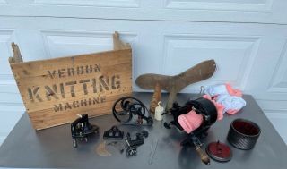 Vintage Sock Knitting Machine And Parts