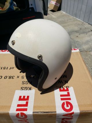 1960s Vintage Snell Bell Toptex Open Face Motorcycle Helmet Rare Old School