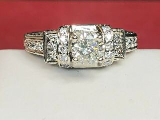 Vintage Estate 14k White Gold Diamond Ring Wedding Engagement 1 Tdw Appraisal