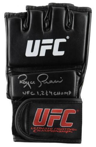Ufc Glove Signed By Royce Gracie With Inscription “ufc 1,  2&4 Champ” With