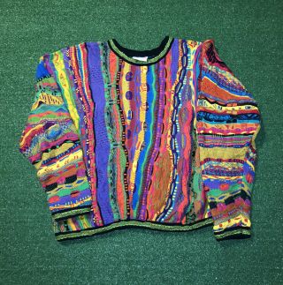 Vintage Coogi Sweater Men Xl Colorful Rare Biggie