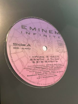 Eminem Infinite Vinyl 2020 Press Rare Slim Shady Ep