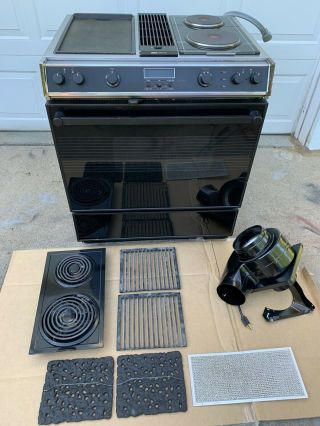 Vintage Jenn Air Downdraft Electric Range Oven W/ Grill Griddle & Burners - S136