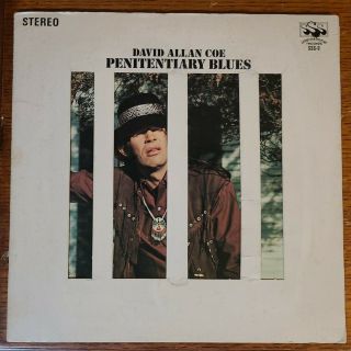 David Allan Coe Penitentiary Blues Lp Rare 1969 Pressing Sss - 9 Vg/ex Outlaw Htf