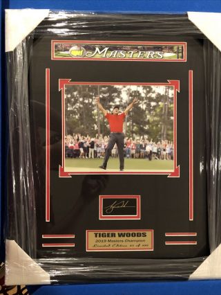 Tiger Woods Signed And Numbered Framed 2019 Masters Victory Photo