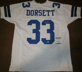 Tony Dorsett Hof Dallas Cowboys Auto Autographed Signed Football Jersey Beckett