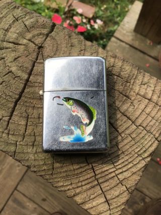 Vintage Zippo Town And Country Trout Lighter