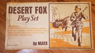 Vtg.  Marx 4178 Mo Desert Fox Battleground Playset W/box 51 Tank Tan Lt Germans