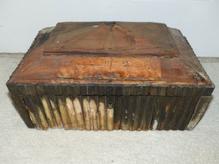 Rare Antique Very Large Anglo Indian / Vizagapatam Sewing Box / Casket