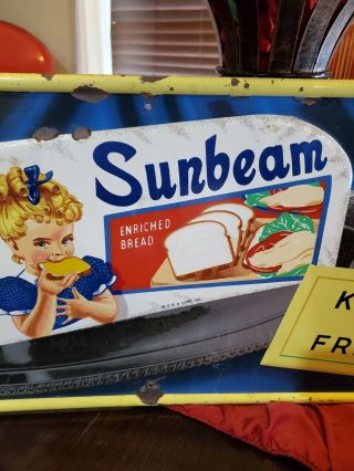 Vintage Sunbeam Bread Little Miss Sunbeam Sign RARE 2