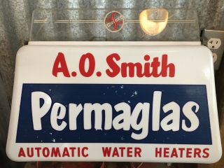 A.  O.  Smith Permaglas Automatic Water Heaters Vintage Dealer Sign Neon Products