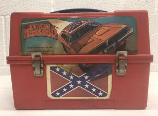Vintage 1981 The Dukes Of Hazzard Aladdin Lunch Box / Red / Plastic