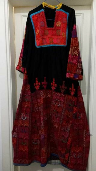 Antique Hand Made Embroidery Traditional Heritage Palestinian Dress الخليل