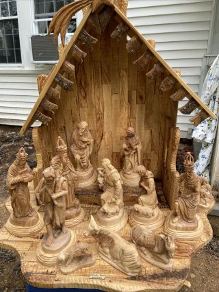 Zacharia Brothers Olive Wood Nativity Set.  Hand Carved Absolutely Gorgeous