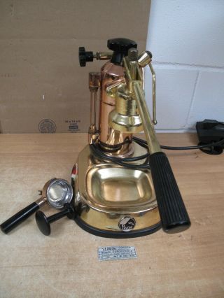 Vintage Copper/Brass La Pavoni Europiccola Cappuccino Espresso Machine 110v 0.  8L 4