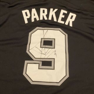 Tony Parker San Antonio Spurs Signed Adidas Basketball Jersey 9 Nba