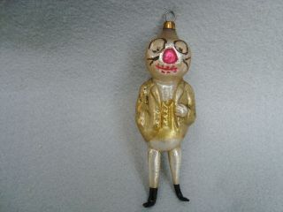 Rare Antique Pumpkin Man With Annealed Legs Christmas Ornament - Germany
