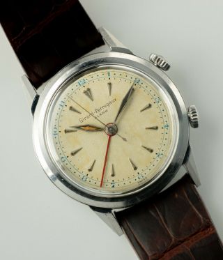 1950’S GIRARD - PERREGAUX ALARM,  34MM,  STEEL Vintage Watch 3
