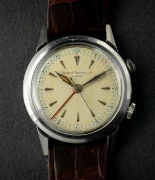 1950’S GIRARD - PERREGAUX ALARM,  34MM,  STEEL Vintage Watch 4
