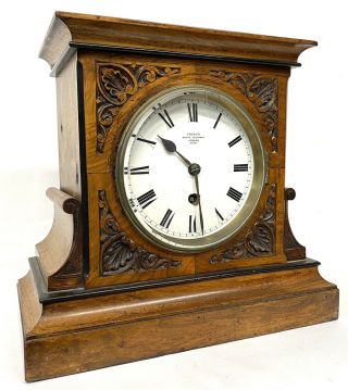 Antique Single Chain Fusee Walnut Mantel Clock By French Royal Exchange London