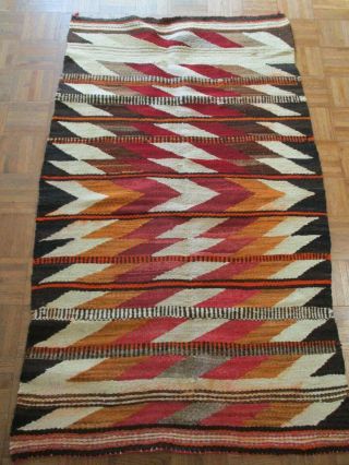 Antique Vintage Large Navajo Rug Geometric Master Native American Indian Art Old