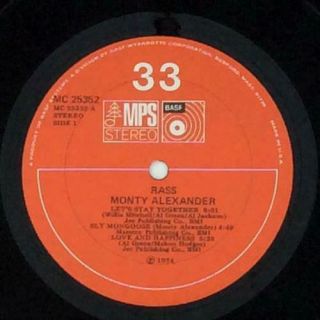 MONTY ALEXANDER / ERNEST RANGLIN LP Rass MPS MC 25352 og1974 Jazz Funk SHRINK 3
