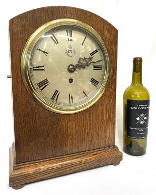 Antique Single Chain Fusee Raf Mantel Clock By Elliott