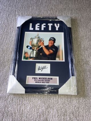 Phil Mickelson Facsimile Autographed Pga Championship Frames Lefty
