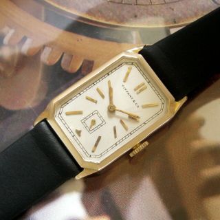 Mens 1920s A.  Wittnauer TIFFANY & CO Vintage 14k SOLID GOLD Art Deco Swiss Watch 2