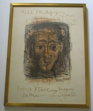 Rare Pablo Picasso Exhibition Poster 1962 Portrait Vintage Alex Maguy Galerie