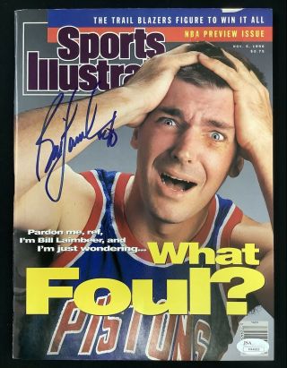 Bill Laimbeer Signed Sports Illustrated Mag 11/5/90 No Label Pistons Auto Jsa