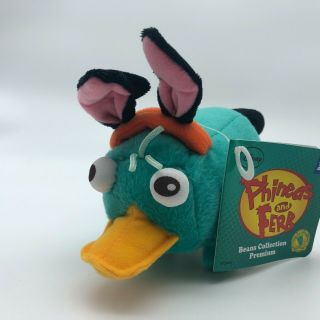 Phineas And Ferb: Japan Donkey Ears Perry Plush Nwt,  Signed By Swampy Marsh