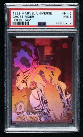 1992 Impel Marvel Universe Series 3 Holograms Ghost Rider H - 5 Psa 9
