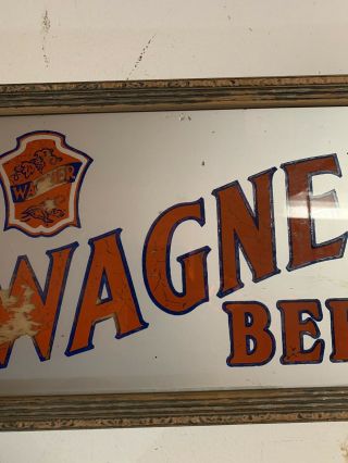 Vintage Wagner Beer Reverse On Glass Painted Sign