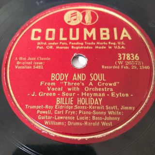 78 Rpm 10 " Billie Holiday Columbia 37836 Them There Eyes / Body And Soul - Vg